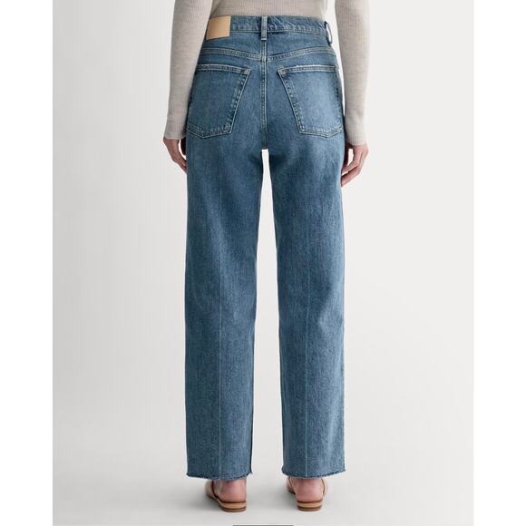 Everlane The Way High Distressed Denim High-Rise Straight Leg Jeans 24 R - Picture 5 of 16
